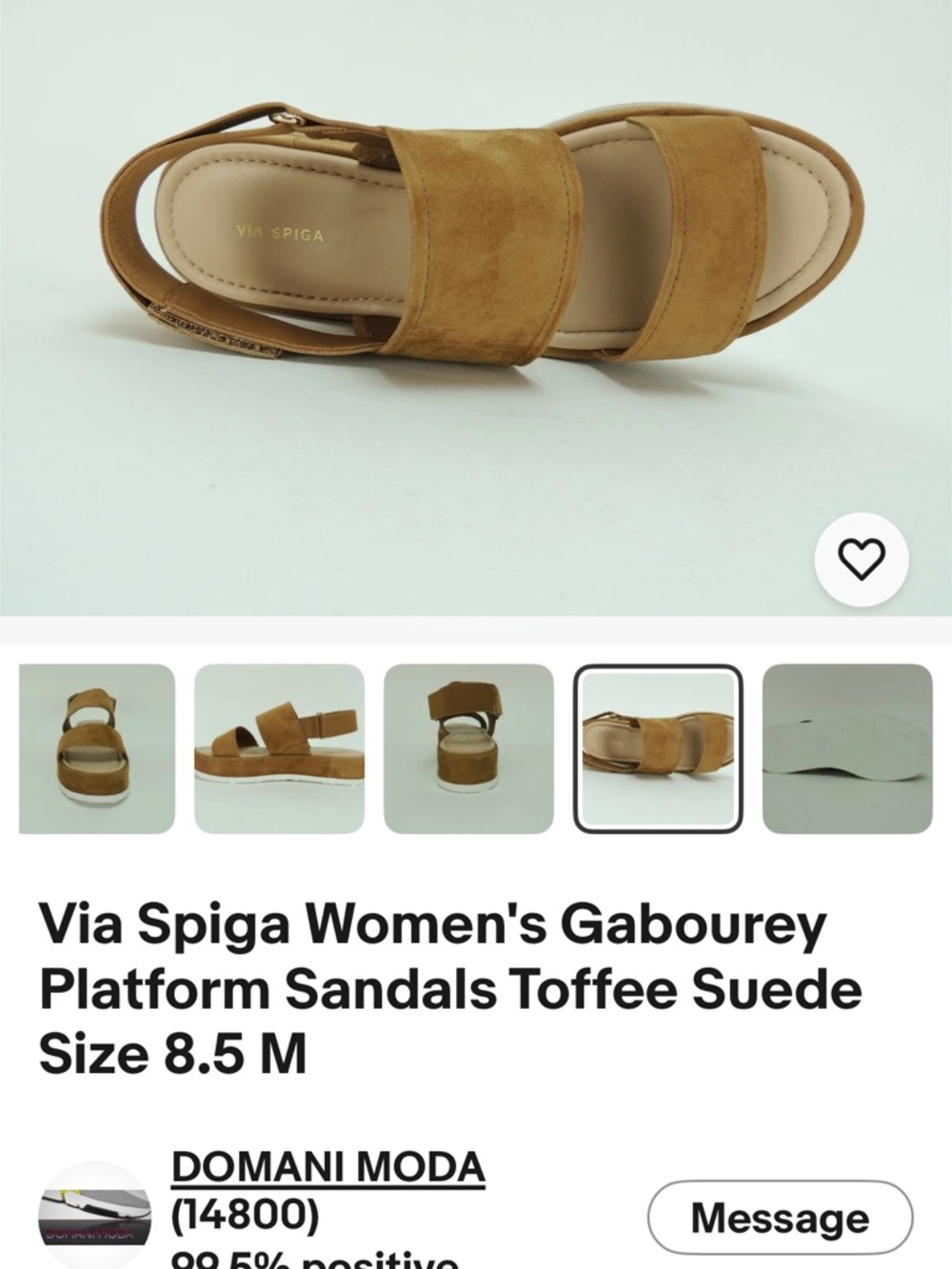 Via Spiga Tan Suede Platform Sandals